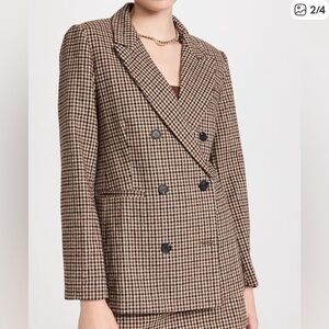 ASTR the Label Brina Double Breasted Plaid Blazer